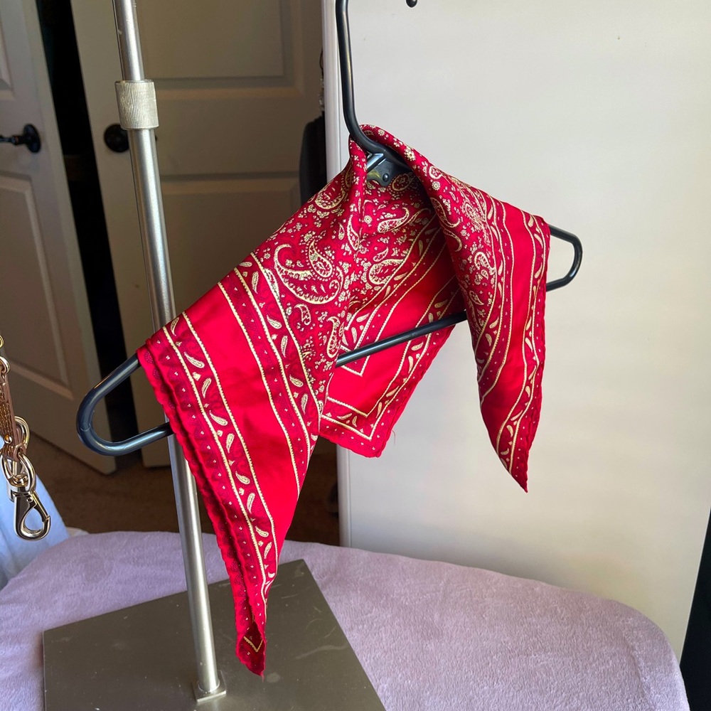 100% Silk Paisley Print Bandana